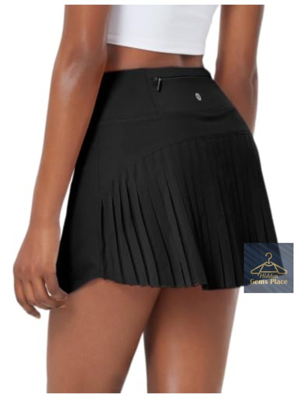 Pleated Tennis Skort Golf Skirt with 3 Pockets Tummy Control
